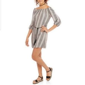 Derek Hear Vertical Stripes Dress Miniskirt Size S